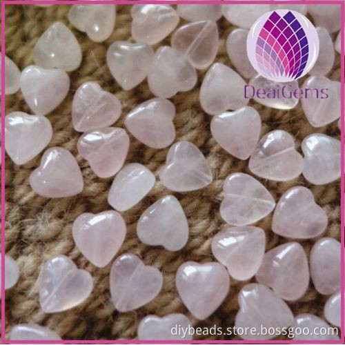 8mm heart shape rose quartz loose beads